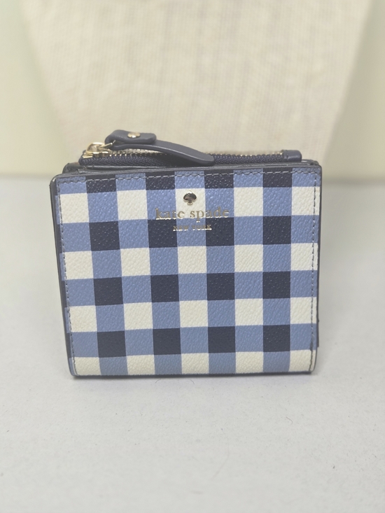 kate spade Accessories - kate spade Blue and White Gingham Compact Card Wallet